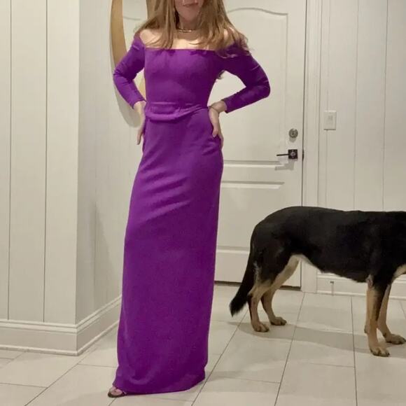 Solace London Purple Column Gown Size 2 Off Shoulder Slimming Formal Corset $575 - Picture 7 of 15